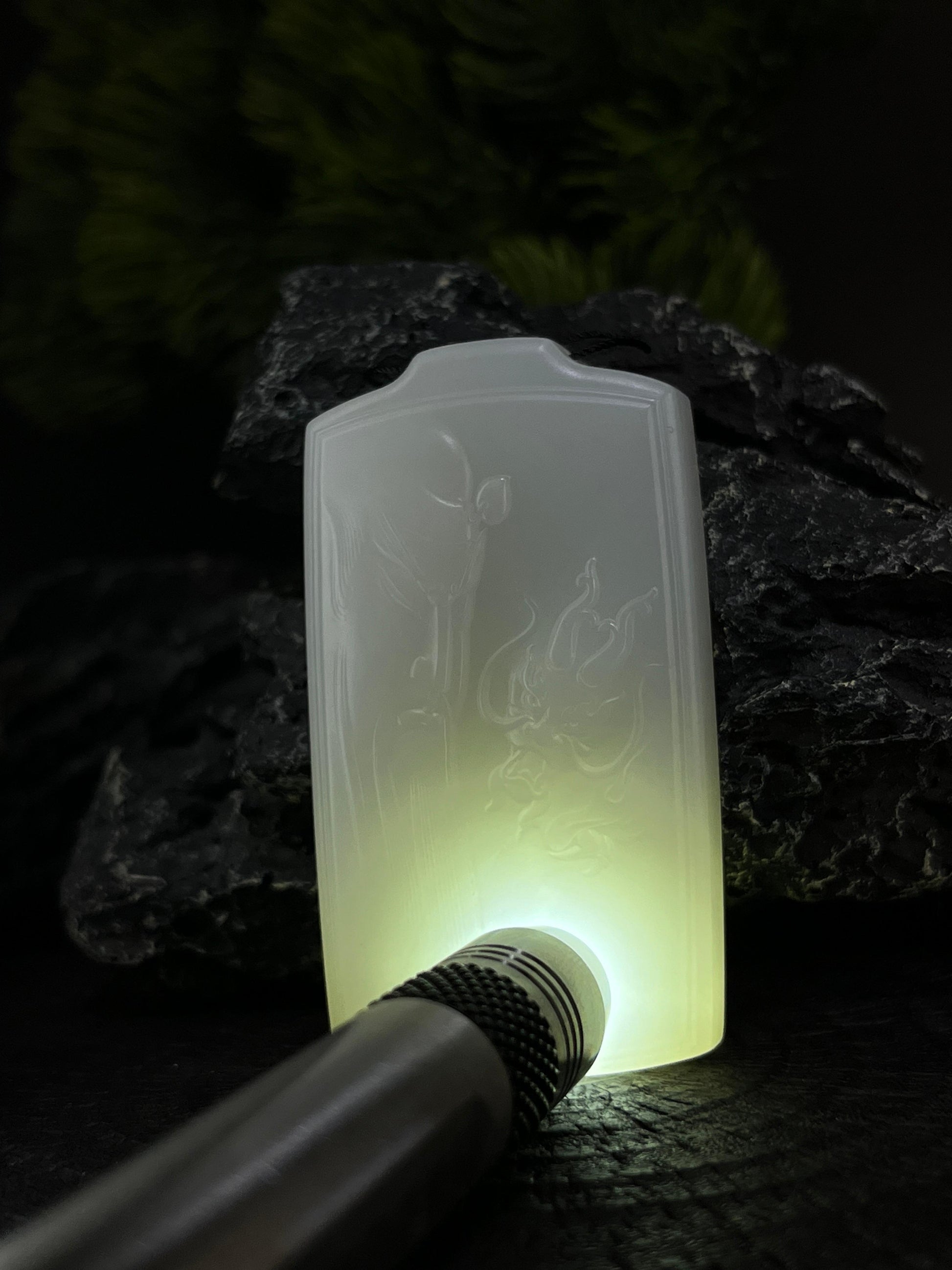 天然和田玉青海料白玉挂件一级白关公吊坠（yc228090）