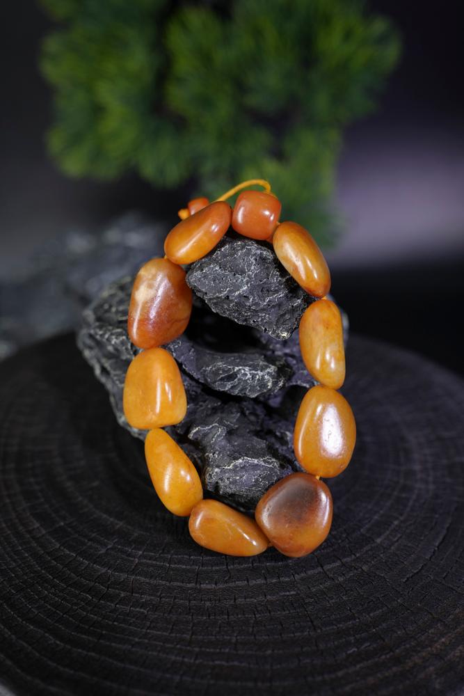 新疆和田玉红黄沁皮籽料手串（原籽无修）（yc229803）