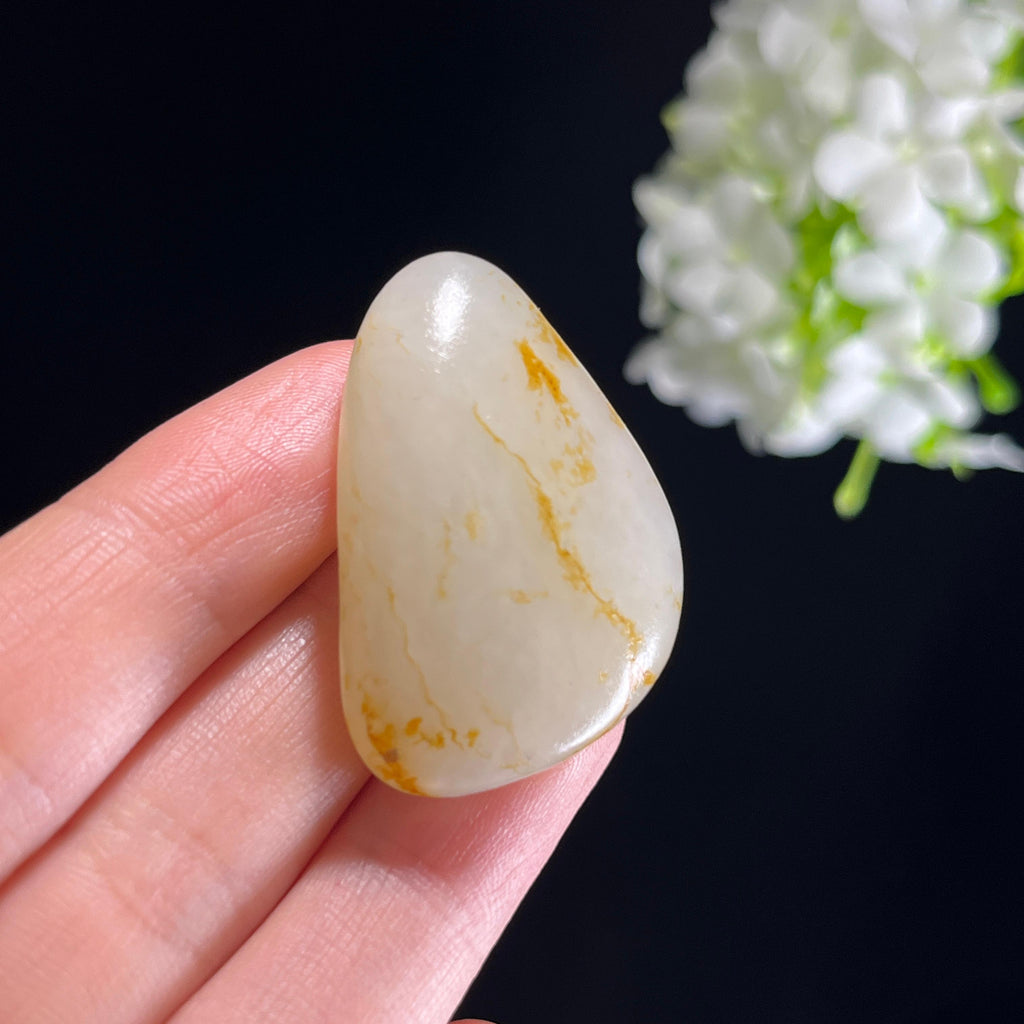 和田玉白玉“玉络秋丝”洒金皮籽料（yc351425）