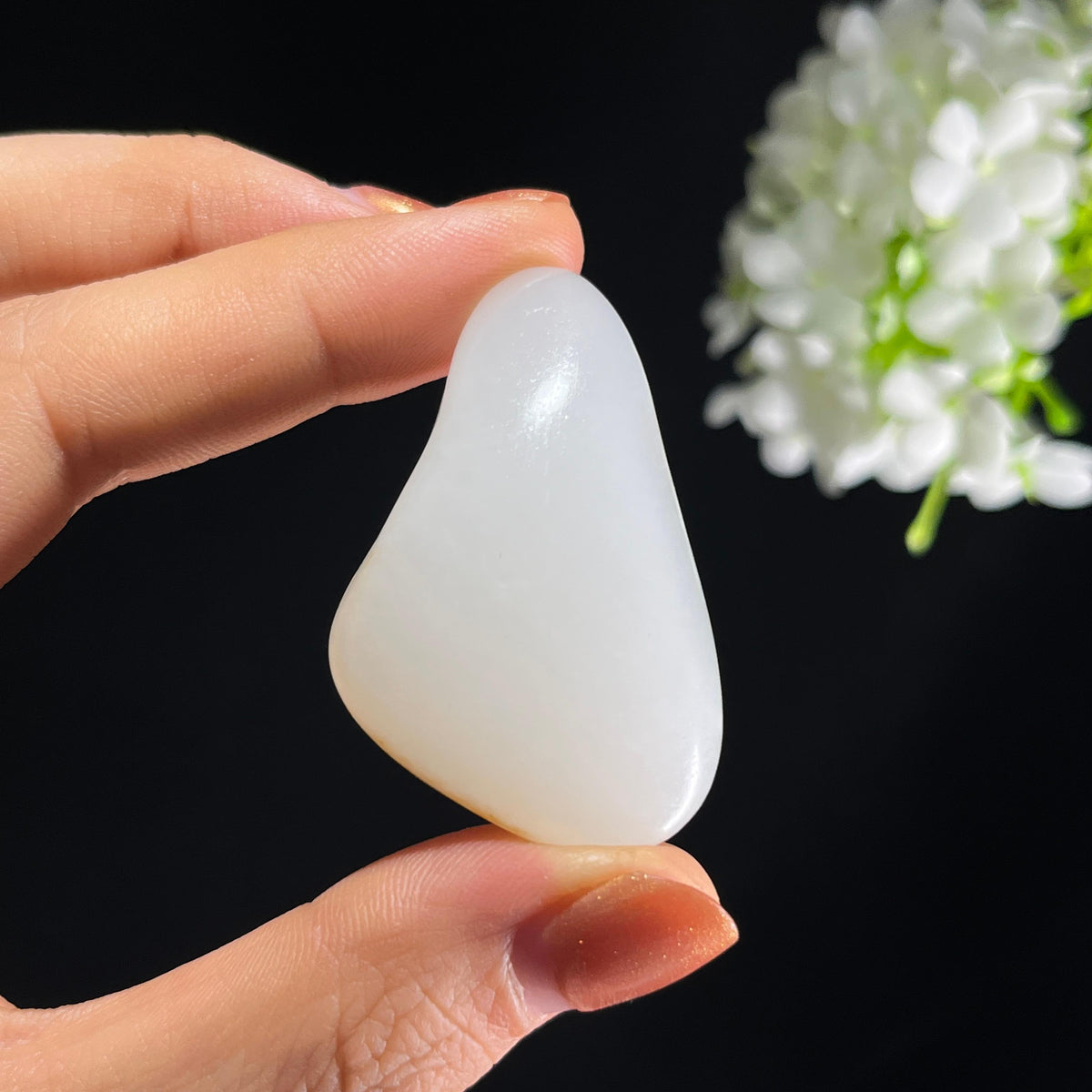 和田玉白玉“月移金影”洒金皮籽料（yc396650）