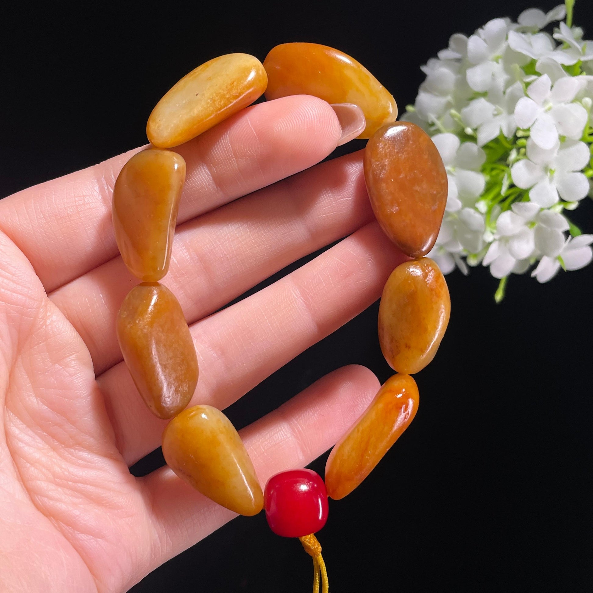 和田玉红沁原籽手串（yc381861）