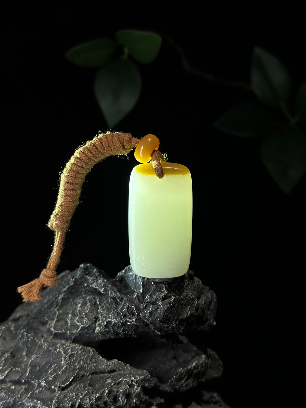 和田玉糖白平安无事牌（yc762130）