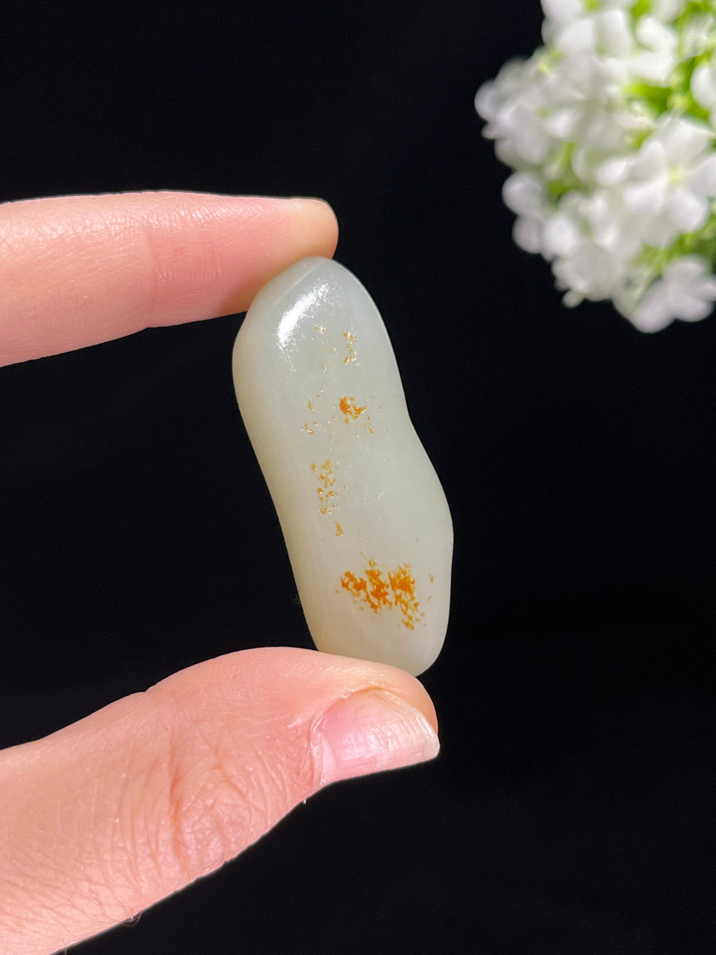 新疆和田玉白玉飘洒金皮籽料原石（yc255631）