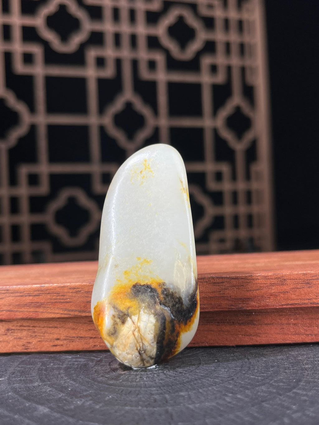 新疆和田玉白玉籽料原石秋梨皮挂件2（yc233964）