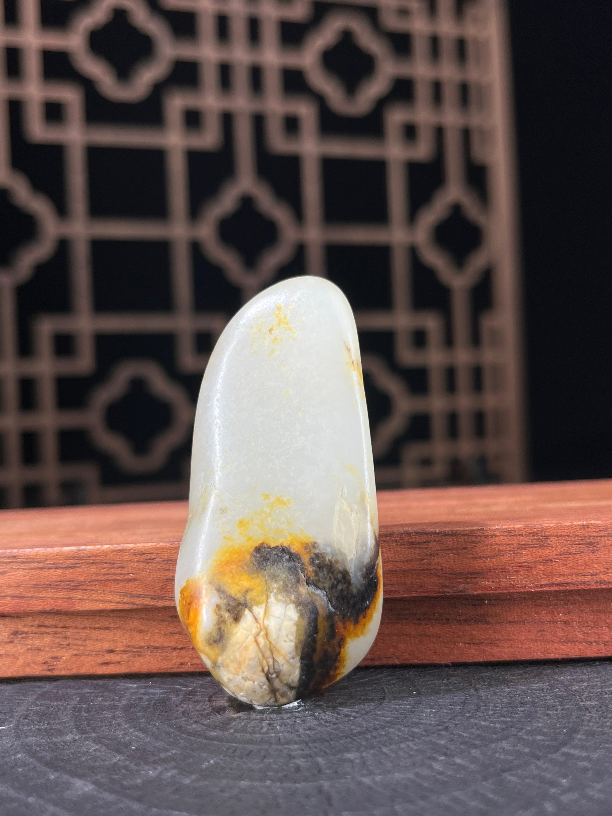 新疆和田玉白玉籽料原石秋梨皮挂件2（yc233964）