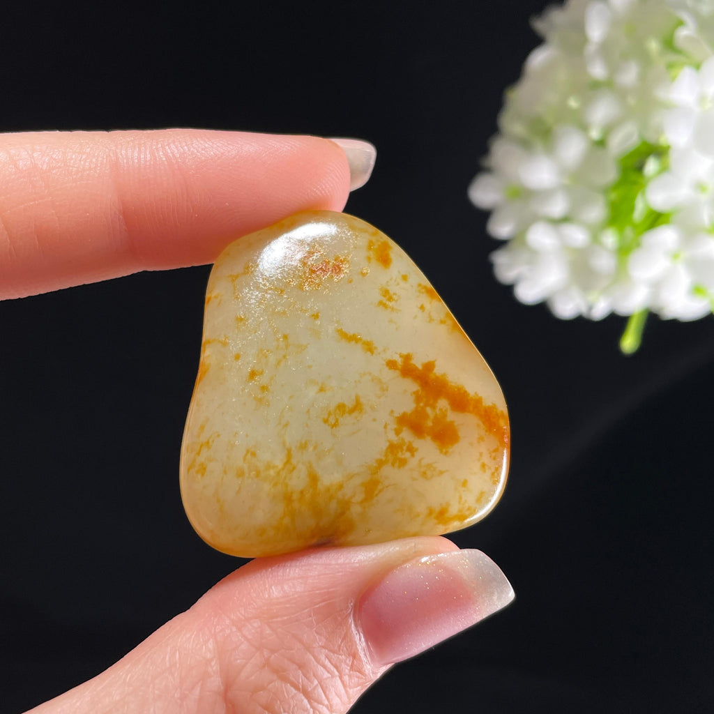 和田玉白玉“霞染玉肌”洒金皮聚红皮籽料（yc394052）