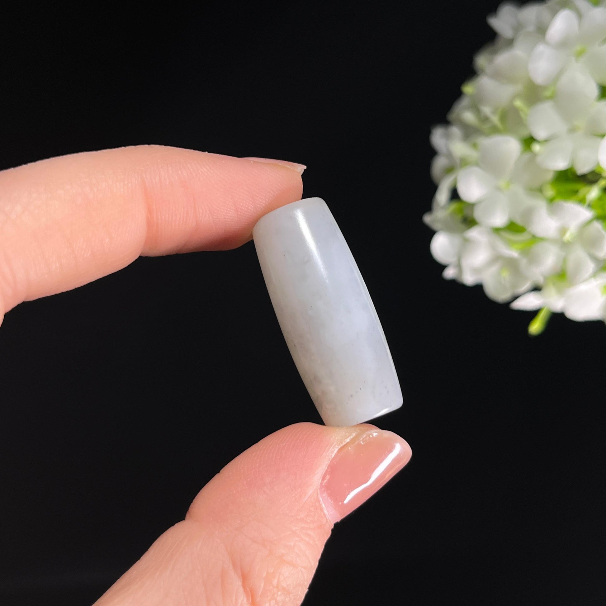 和田玉带墨青花“节节高”籽料雕刻勒子挂件（yc284650）