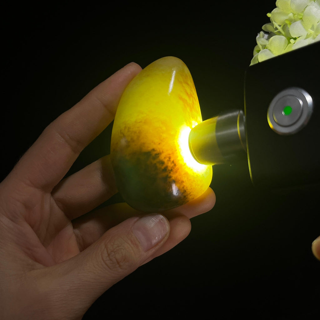 和田玉青白玉洒金虎皮纹“玉缀金斑”籽料原石（yc285348）