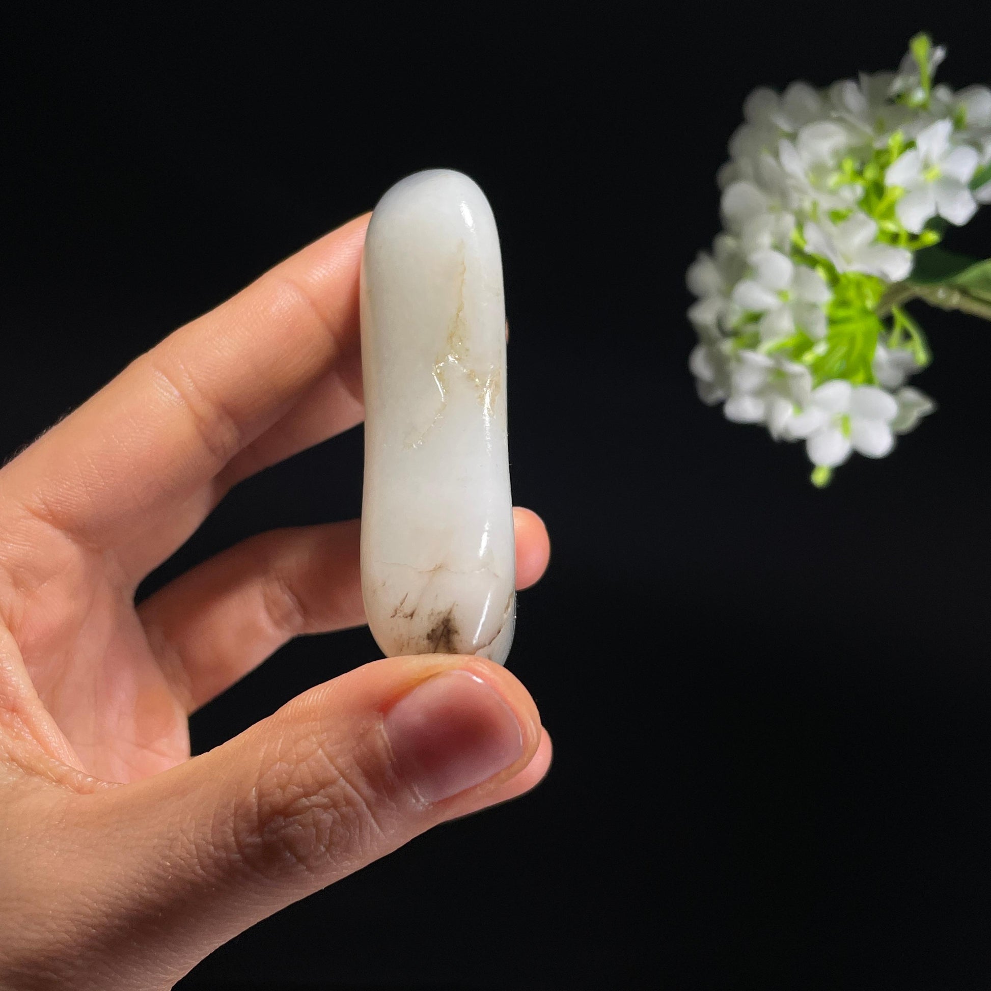 和田玉白玉带青花“孤云独去”秋梨皮籽料（yc324312）