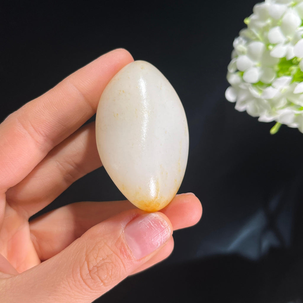 和田玉白玉洒金皮“金镶玉”籽料原石（yc284970）