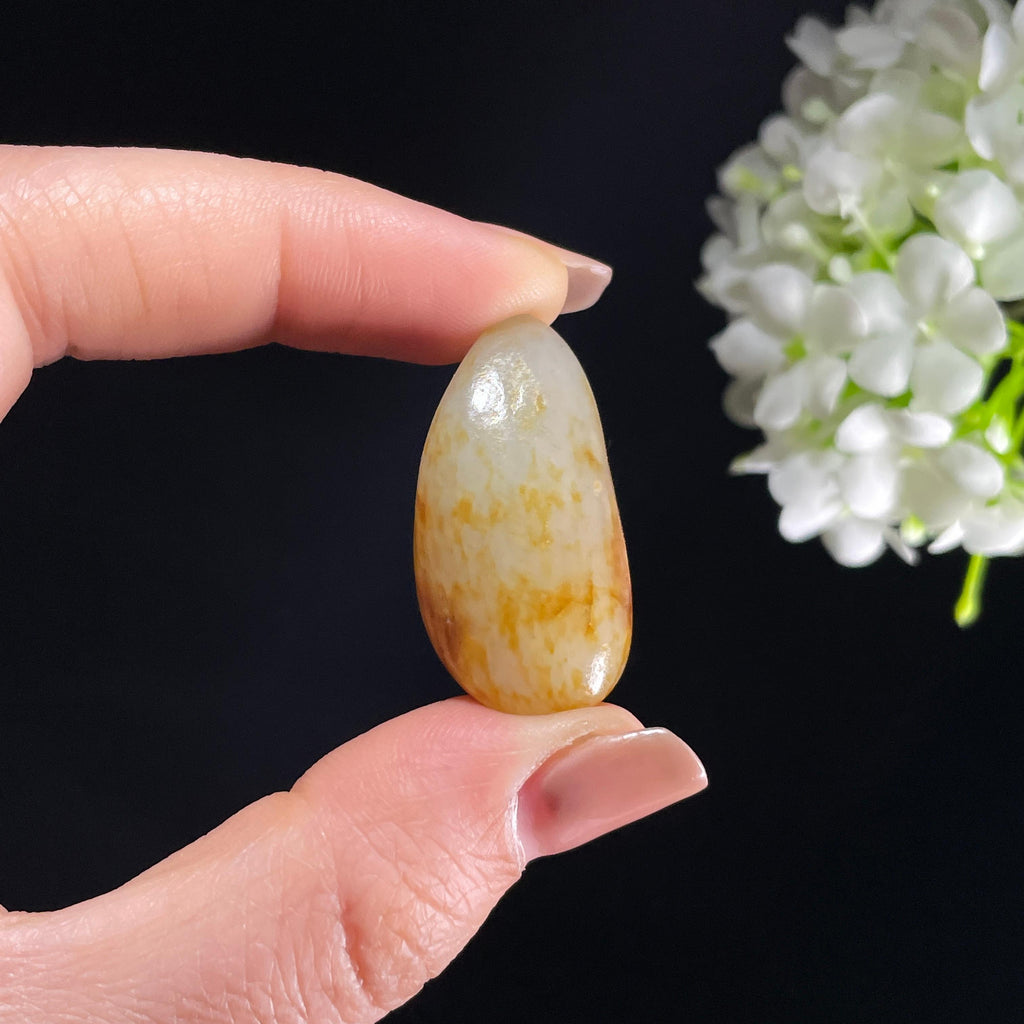和田玉白玉“蜜色初融”聚红皮籽料（yc391270）