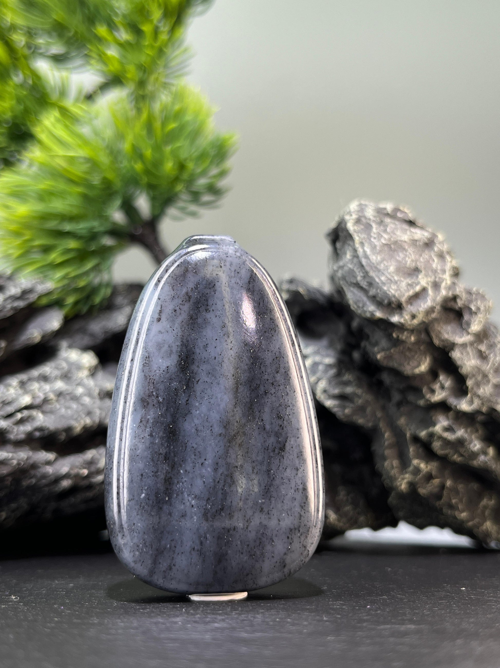 和田玉青花籽料平安无事牌（yc228613）