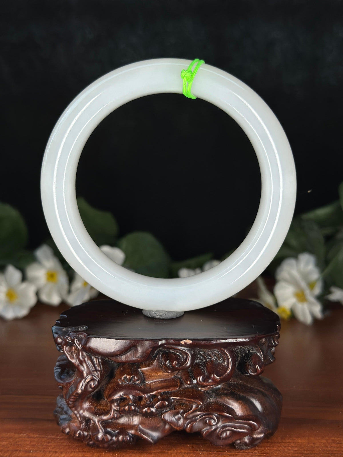 和田玉精品白玉轮胎镯（卡57）（yc731306）