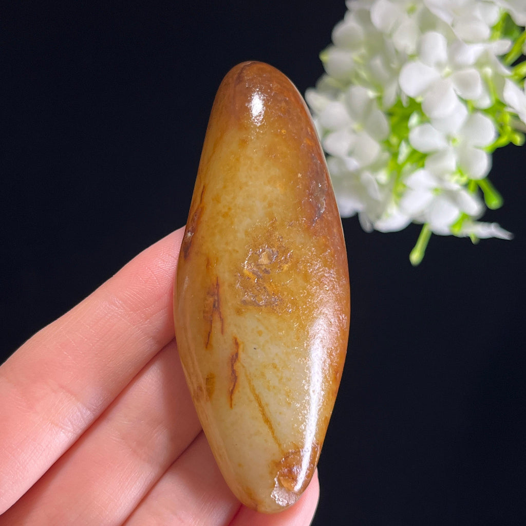 和田玉青白玉“秋褐流霜”黄皮洒金皮籽料（yc351269）