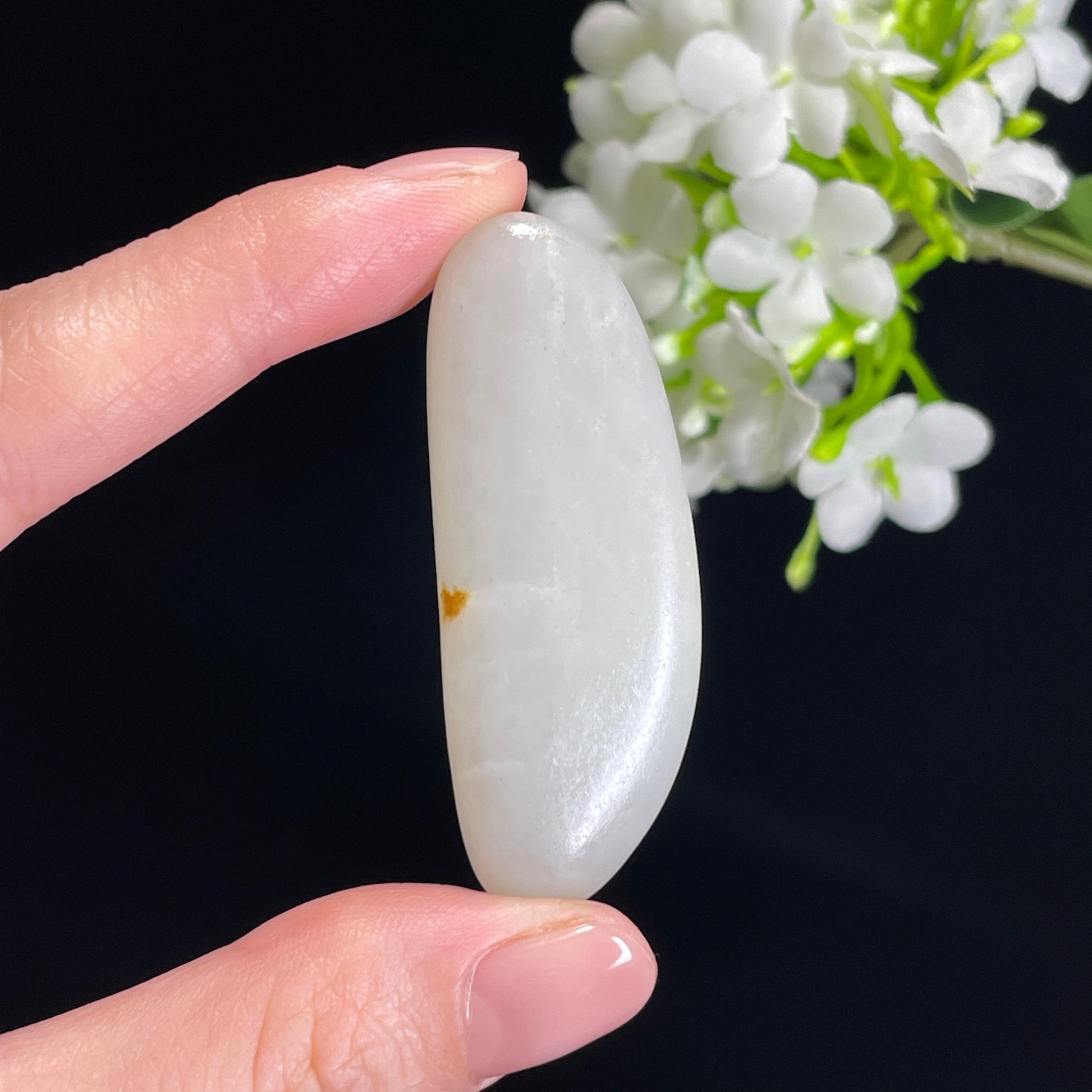 和田玉白玉“晴雪留金”洒金皮籽料（yc316337）