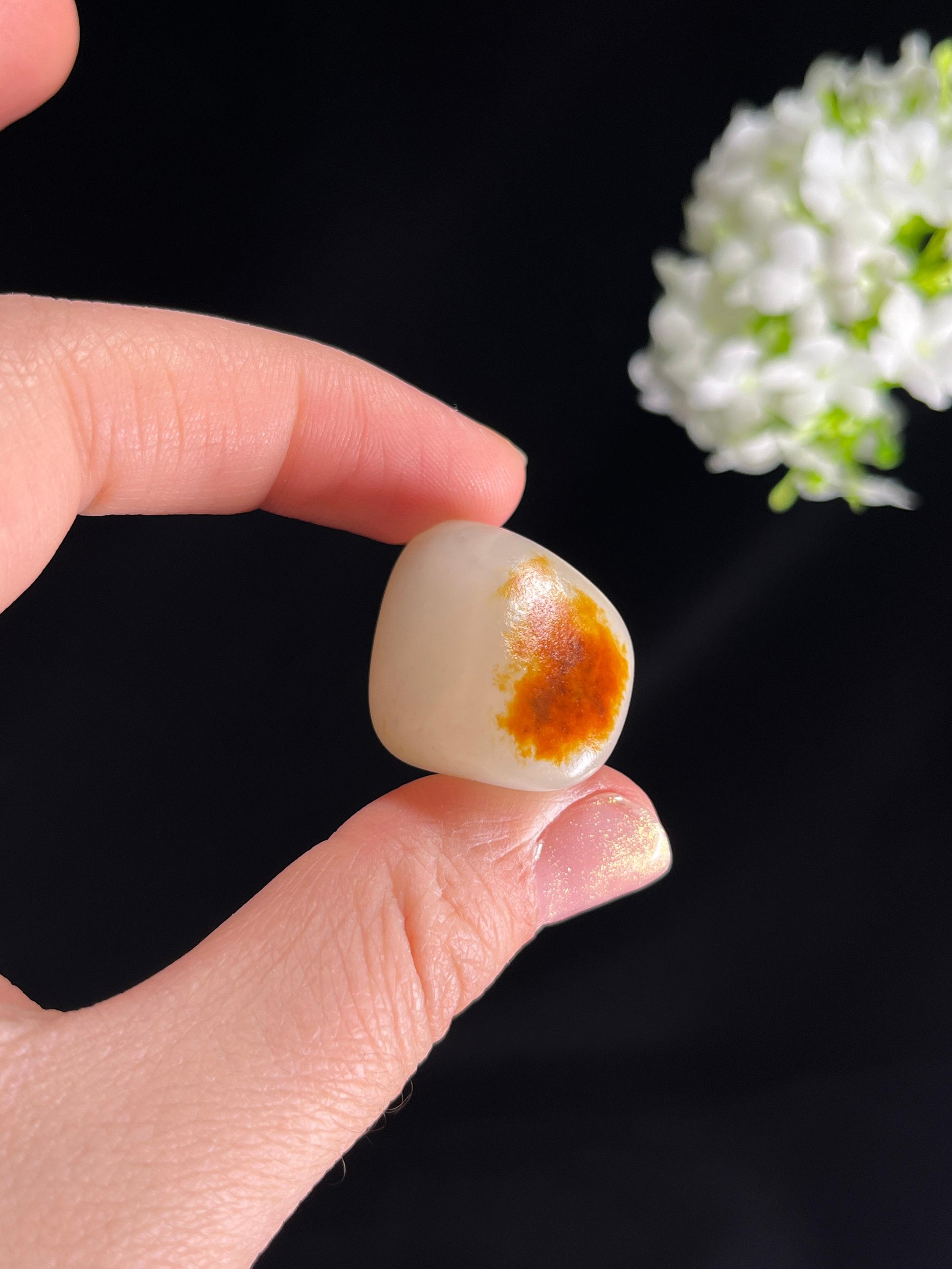 和田玉高青白聚红皮“千年胡杨树”象形籽料原石（yc265074）