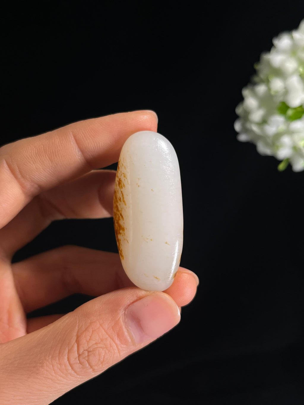 新疆天然和田玉羊脂白玉洒金皮籽料原石挂件（yc276617）