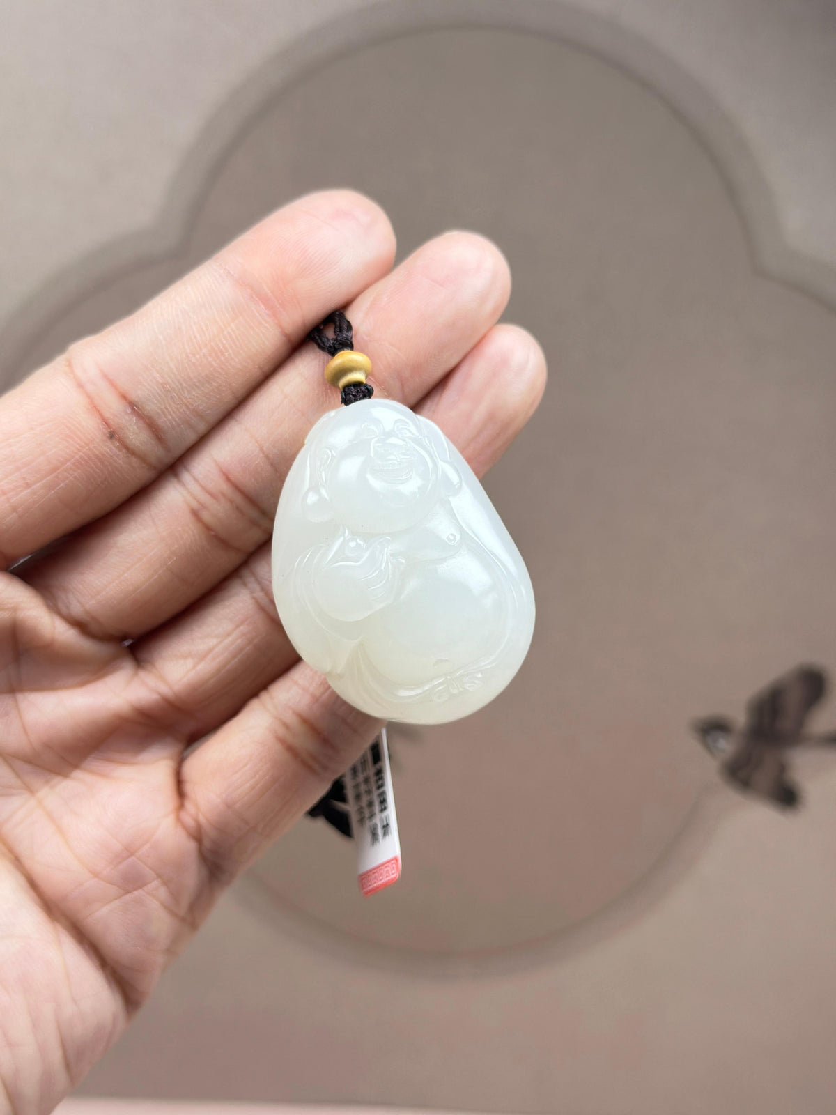精品新疆和田玉白玉籽料弥勒佛挂件（yc766554）