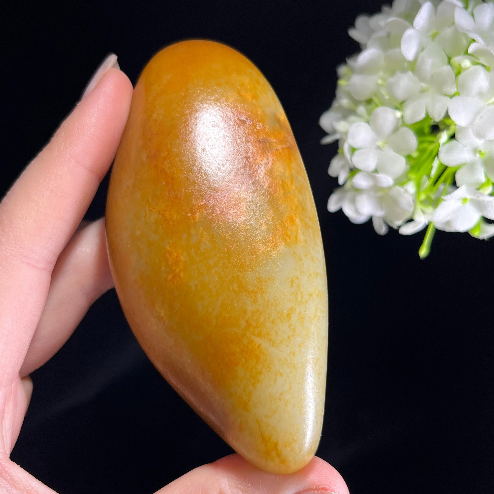 和田玉青白玉“金辉落砚”通体洒金皮籽料（yc354550）