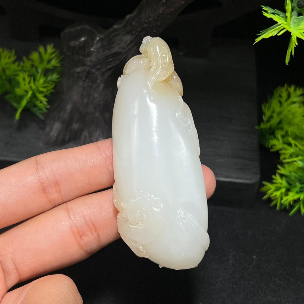 和田玉且末糖白携子上朝（yc716025）