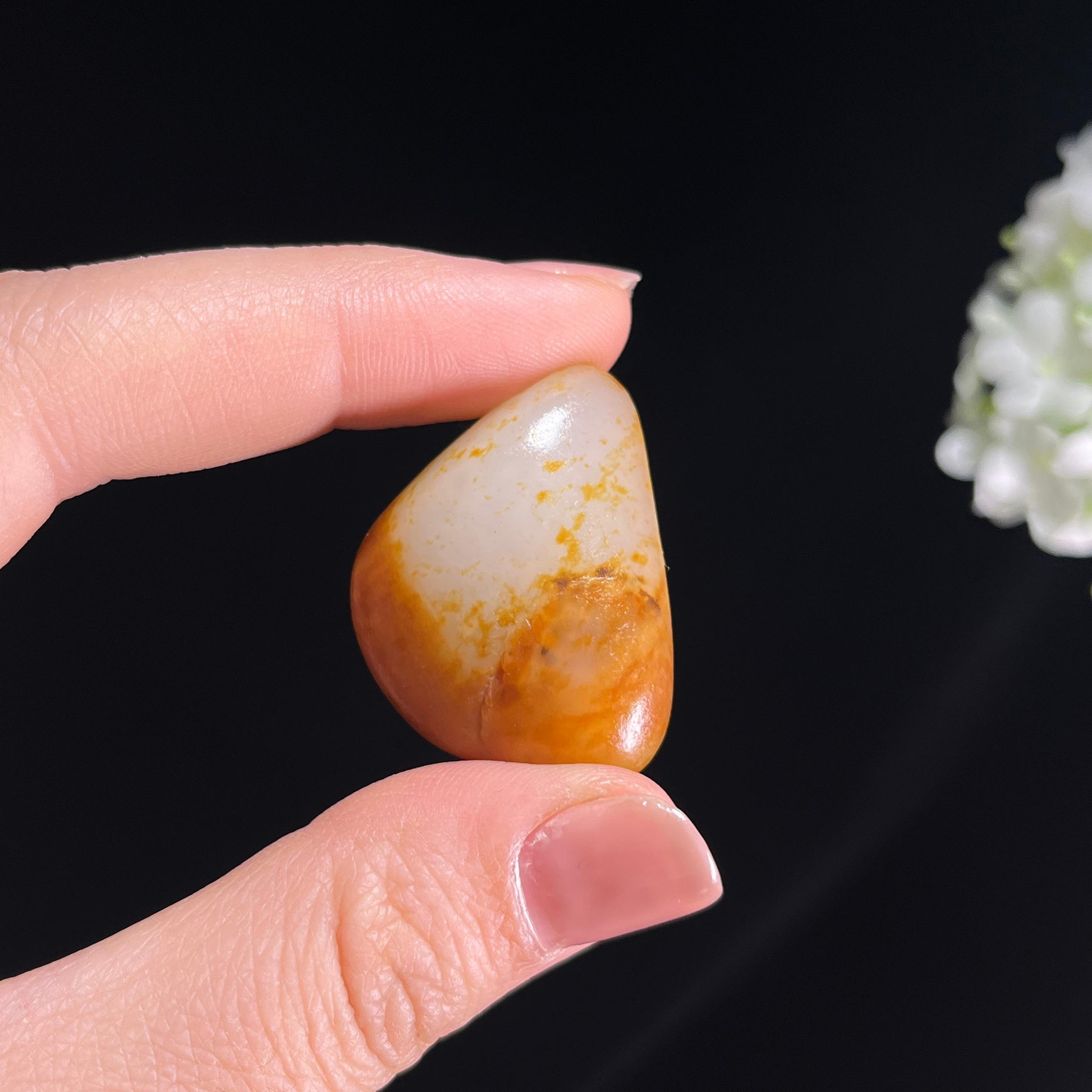 和田玉白玉黄沁皮金包银“金月霜雪”籽料原石（yc286955）