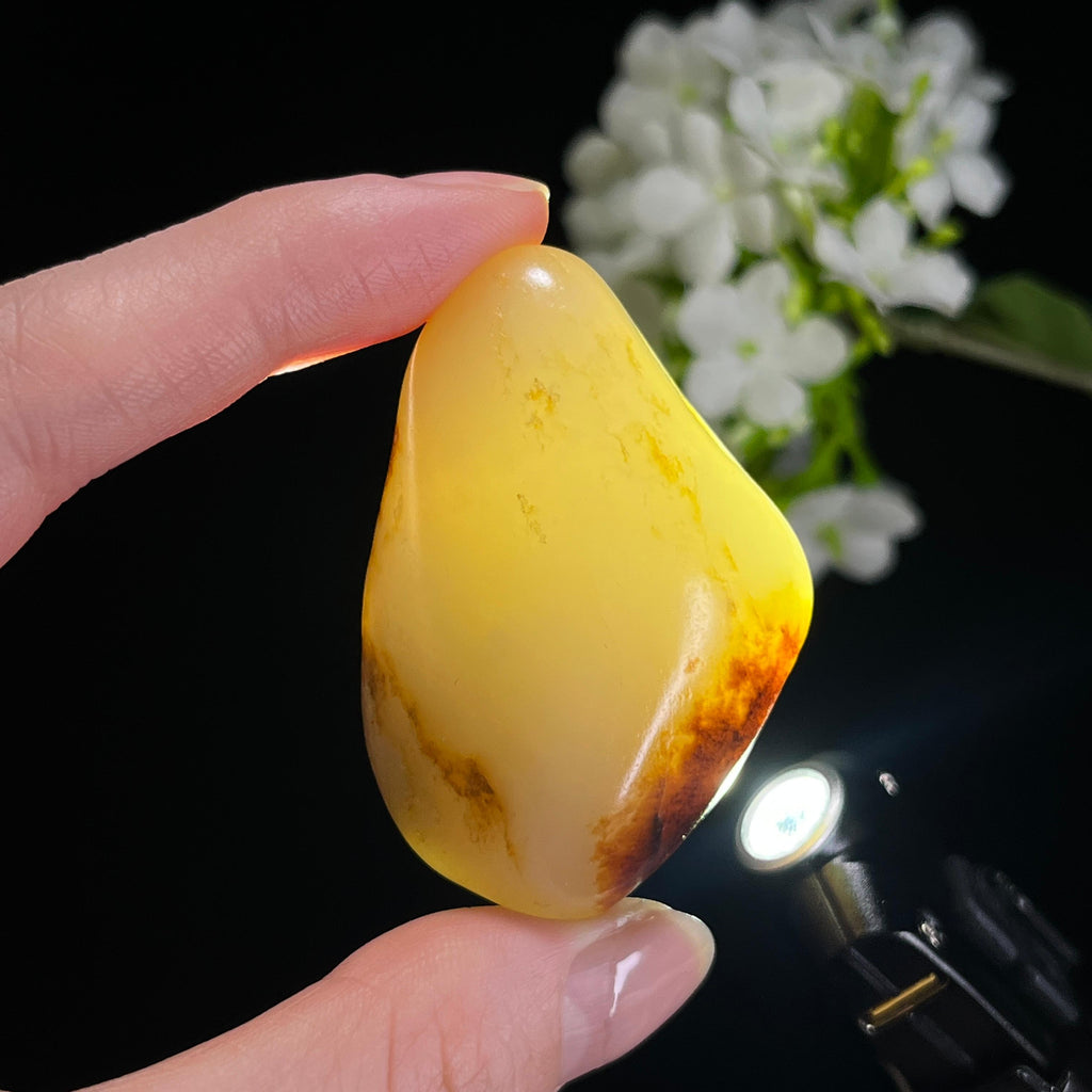 和田玉白玉聚红皮籽料原石（yc308823）