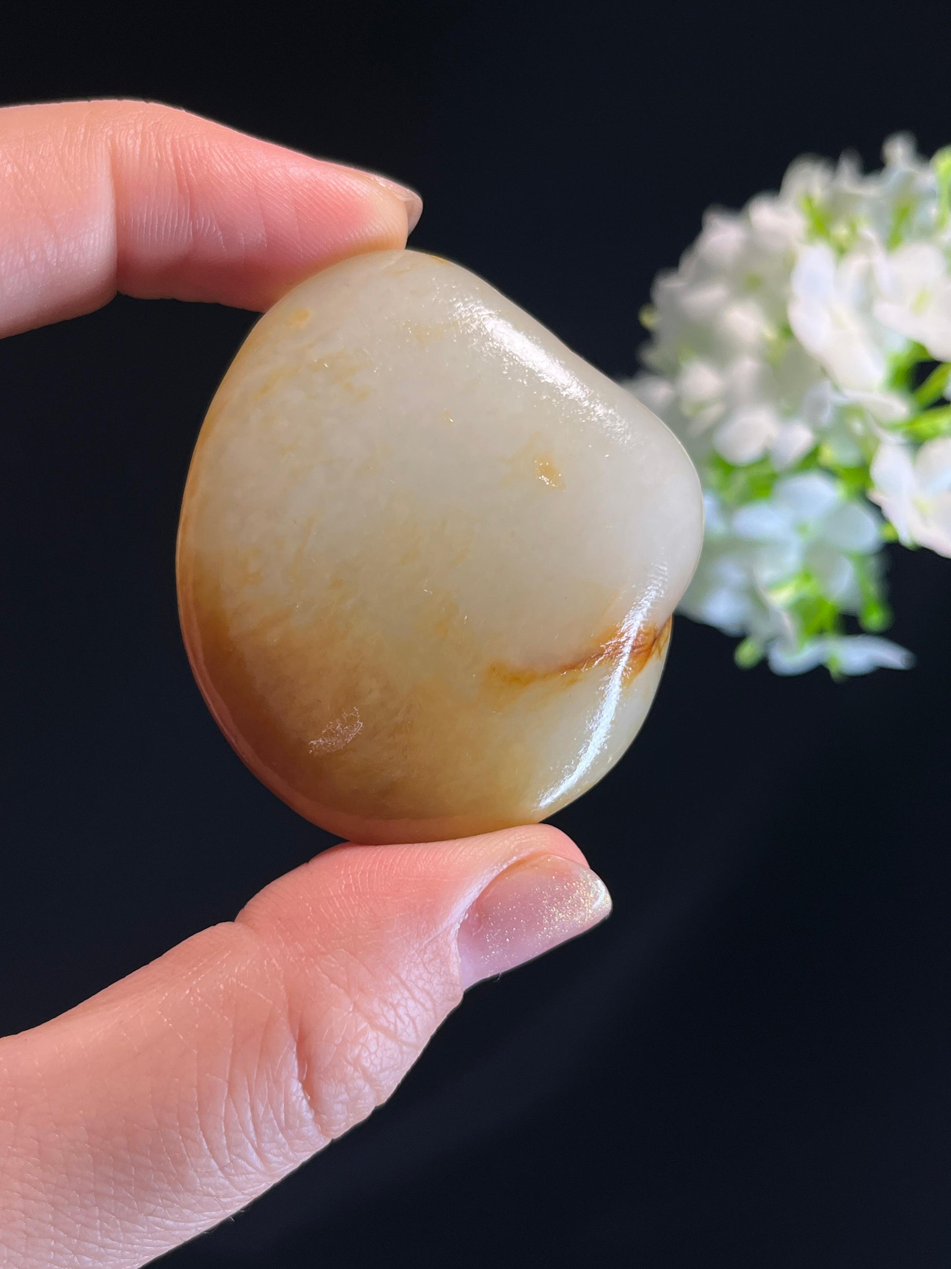 新疆天然和田玉洒金皮籽料原石（yc274571）