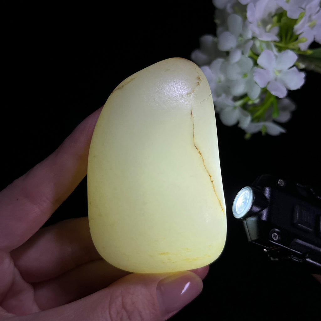 和田玉白玉洒金皮“凝脂点金”籽料原石（yc292572）