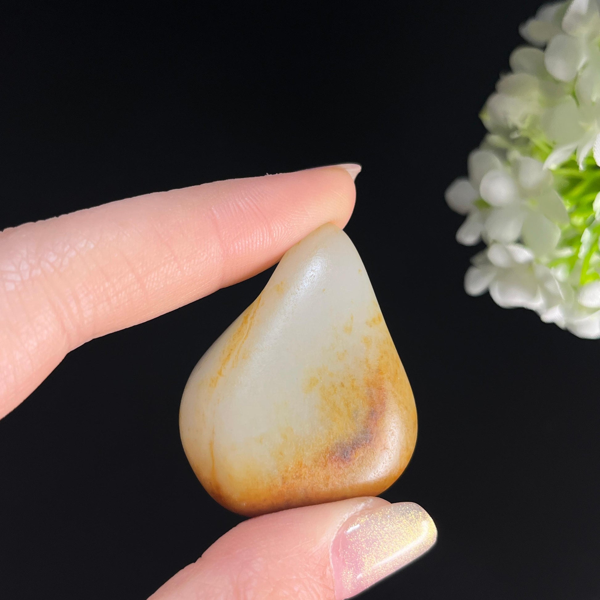 和田玉青白玉“暖晖落玉”洒金皮红皮籽料（yc361322）