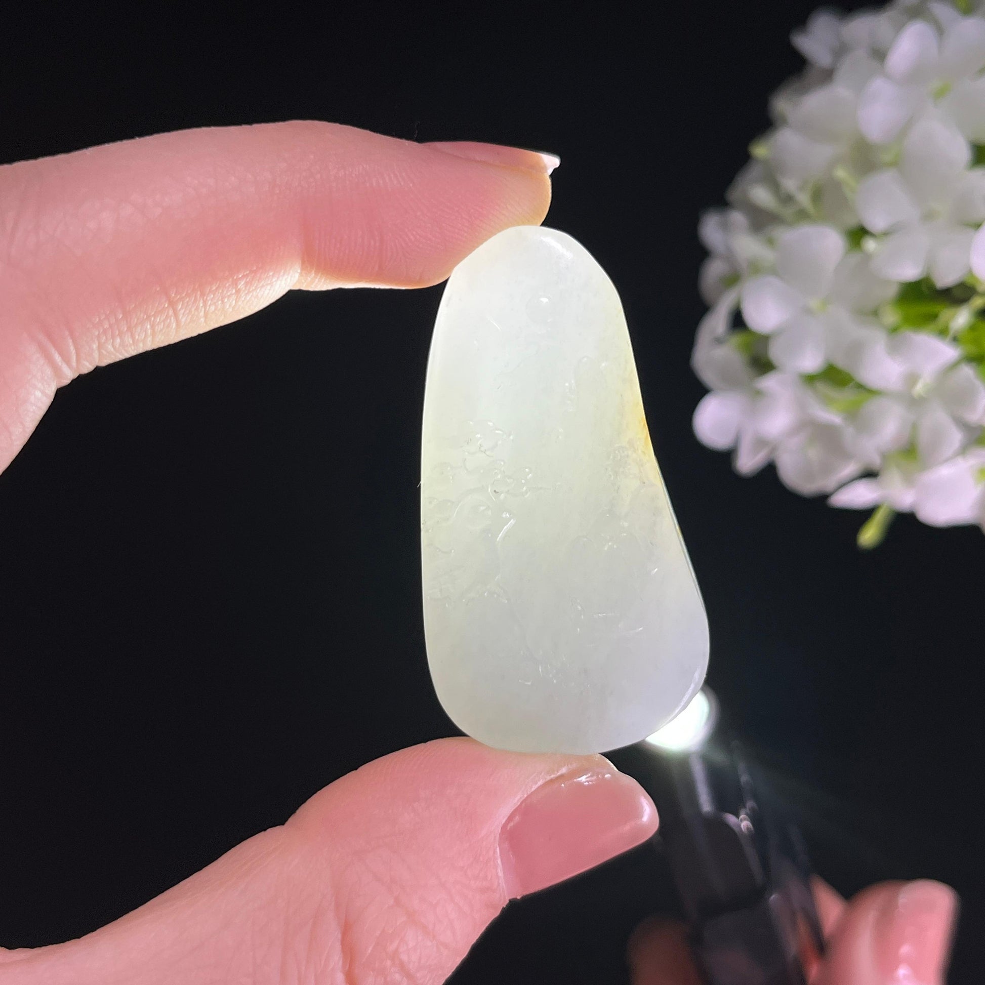 和田玉青花料洒金皮“轻舟过万重”籽料雕刻挂件（yc284639）