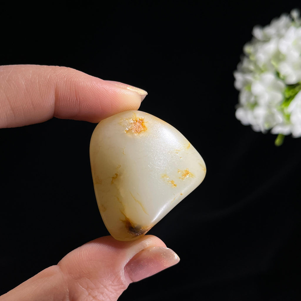 和田玉白玉洒金皮“金霞覆丘”籽料原石（yc297985）