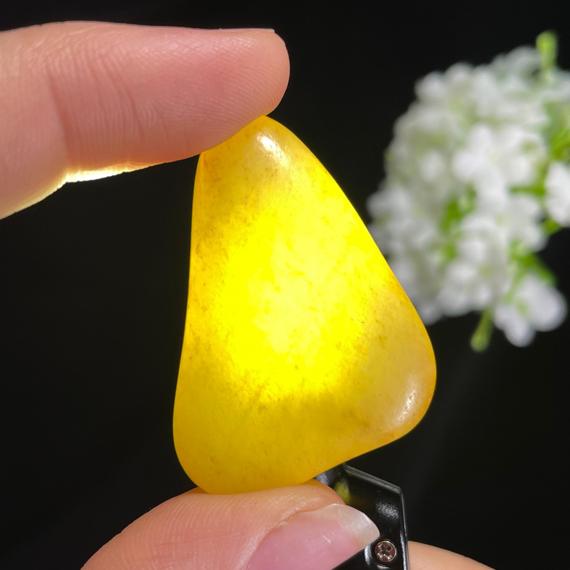 和田玉白玉“浅金三角笺”洒金皮籽料（yc416745）