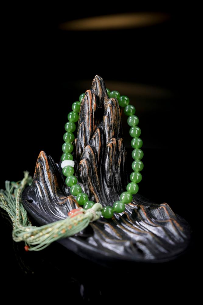 和田玉碧玉手串（卡8）（yc253301）