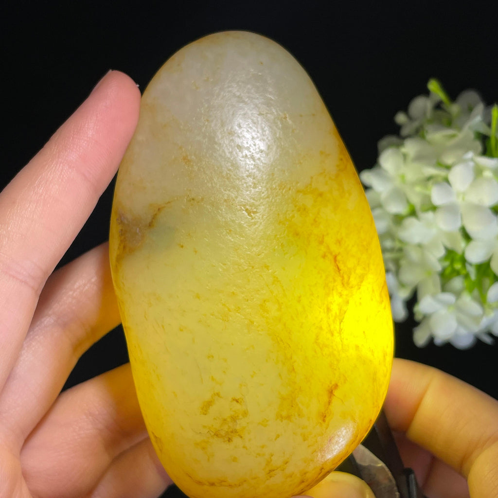 新疆和田玉“金雾裹月”白玉洒金皮籽料（yc441658）