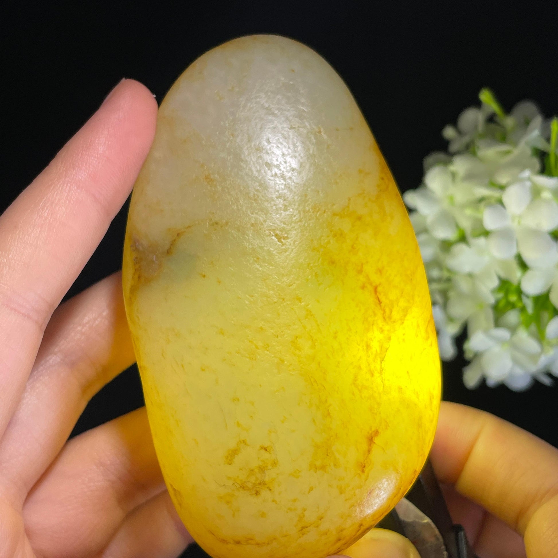 新疆和田玉“金雾裹月”白玉洒金皮籽料（yc441658）