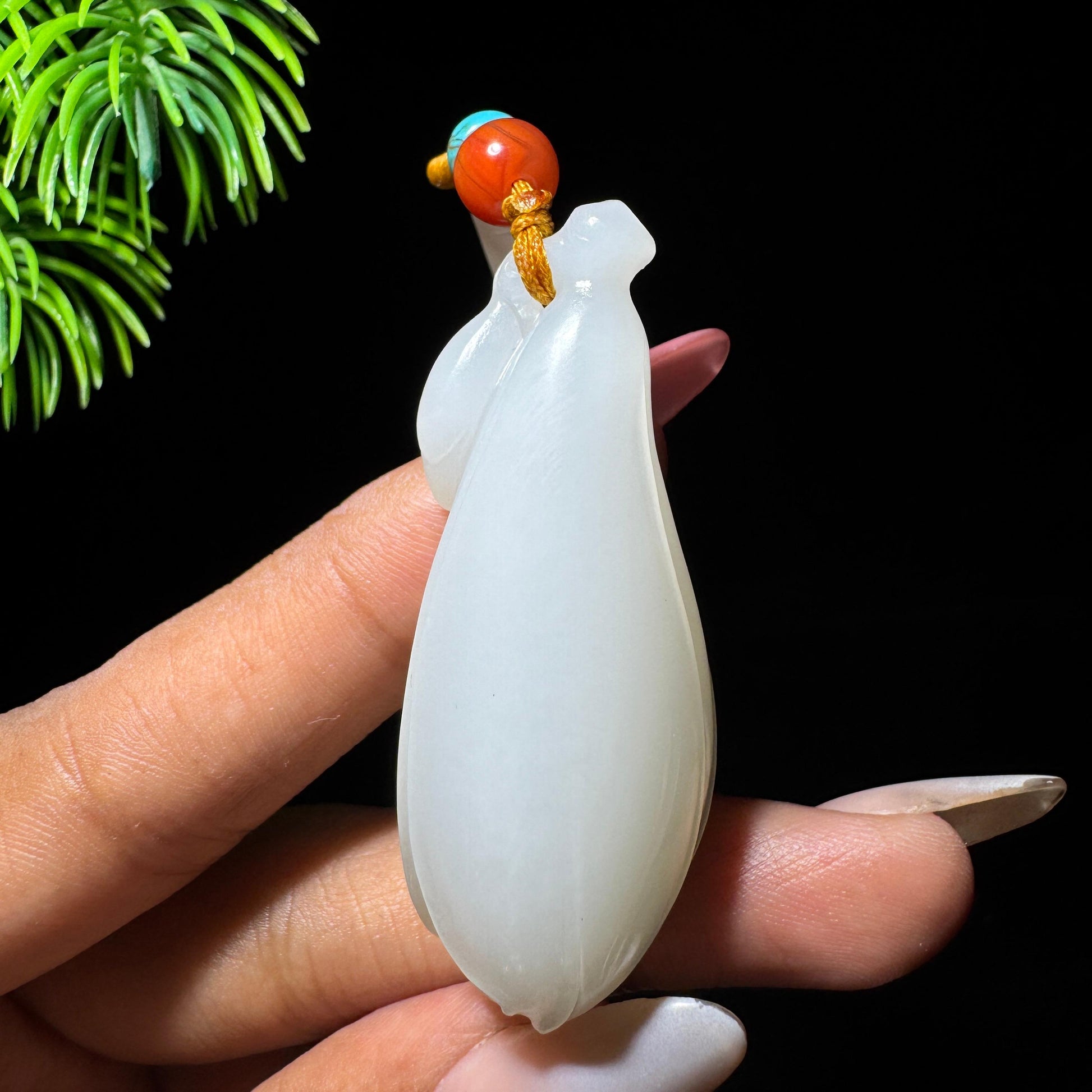 和田玉白玉玉兰花（yc710460）