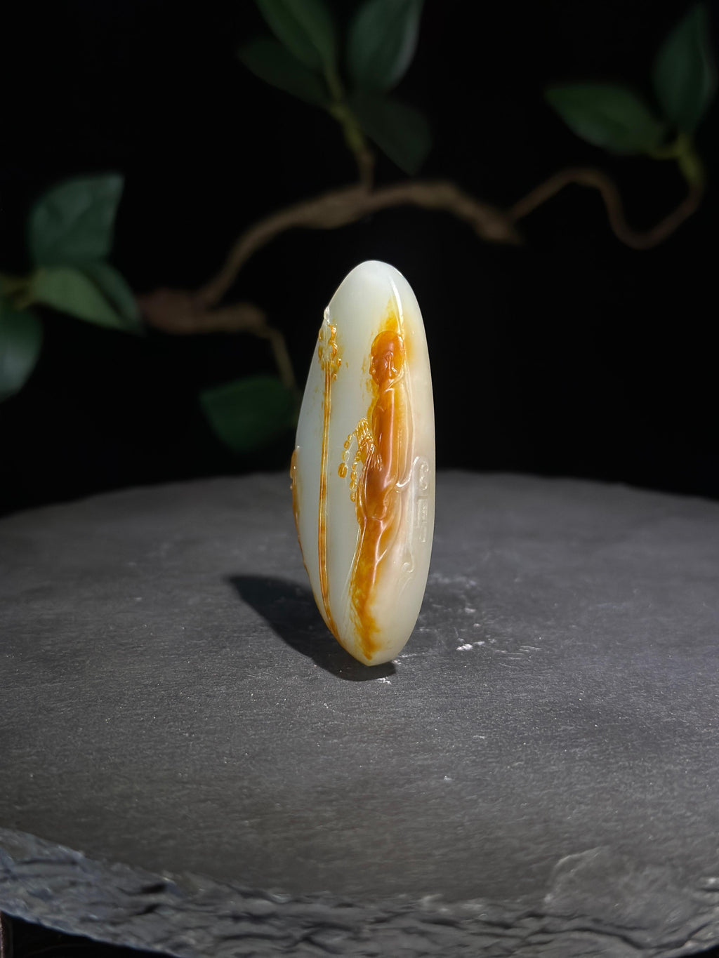 和田玉.籽料红皮悟道玉坠（yc777181）
