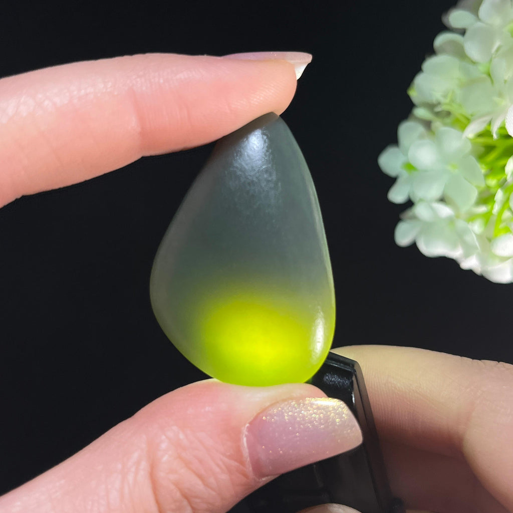 新疆天然和田玉“青青子衿”蓝调沙枣青籽料（yc361371）