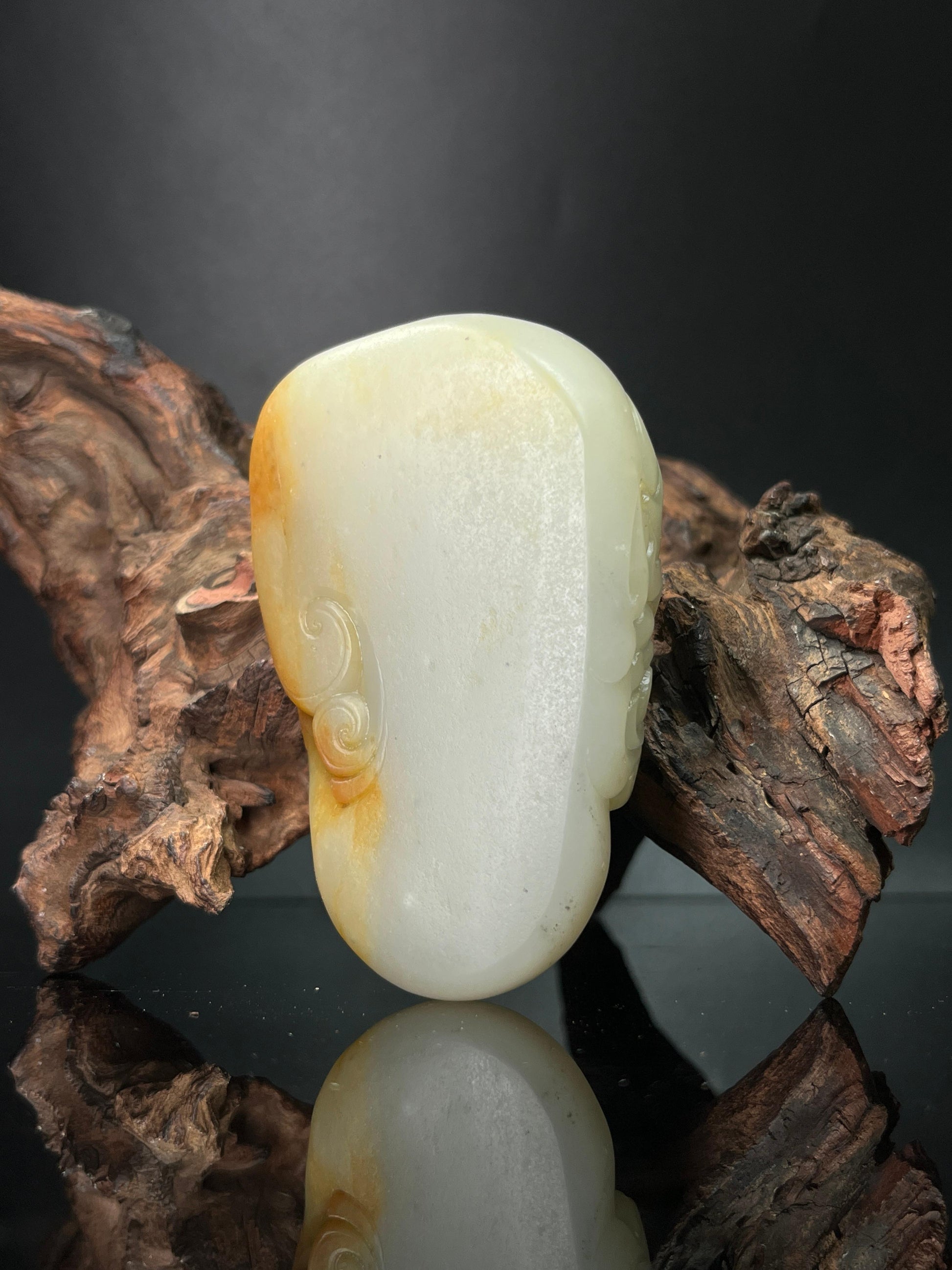 新疆和田玉籽料黄沁钟馗手把件（yc239959）