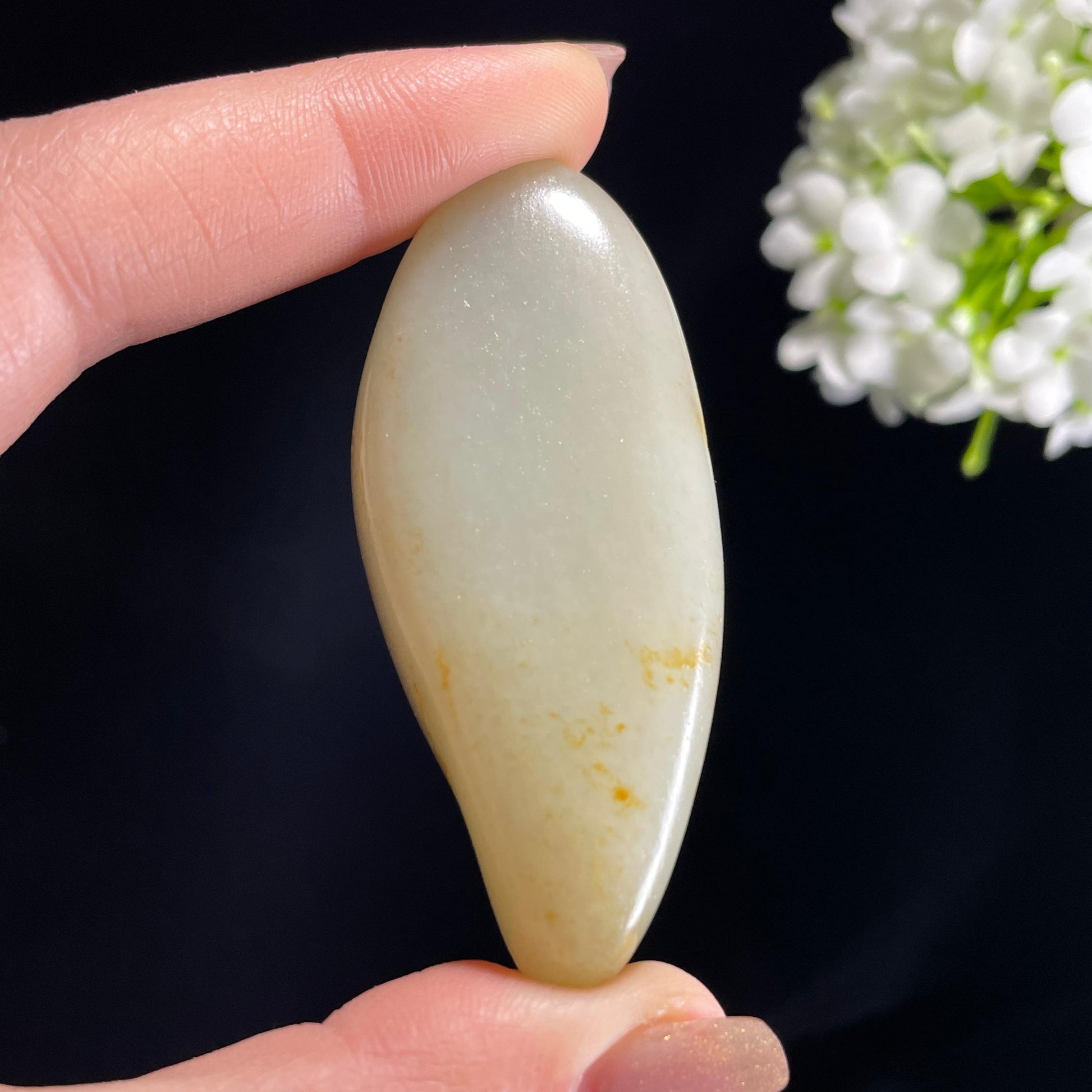 和田玉青白玉“柳岸烟轻”洒金皮籽料（yc368504）