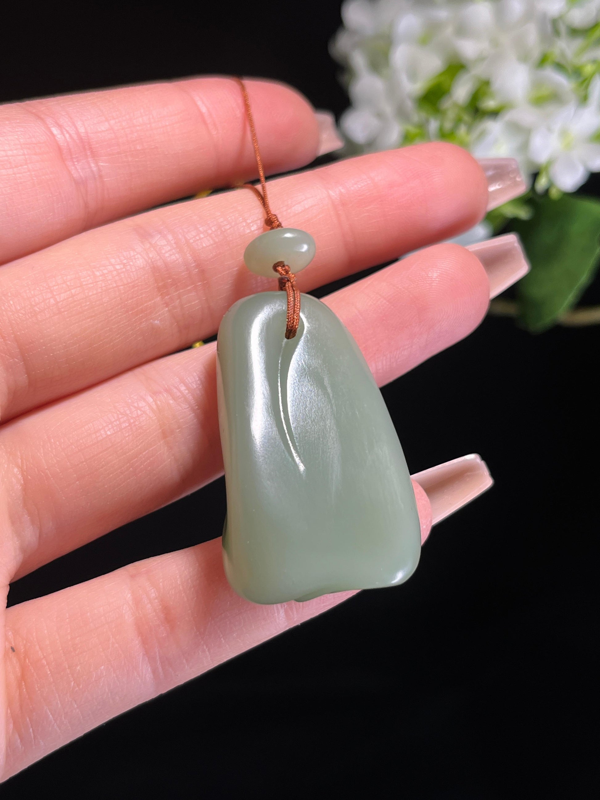 和田玉青玉“青润福瓜”挂件（yc261706）