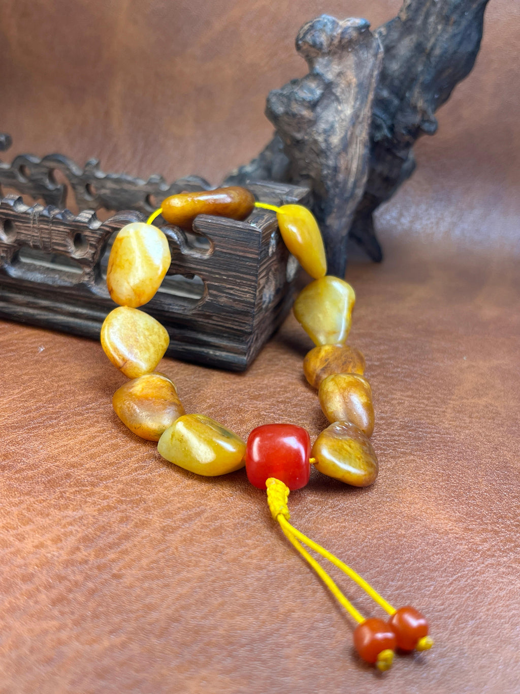 和田玉黄沁籽料手串（yc229082）