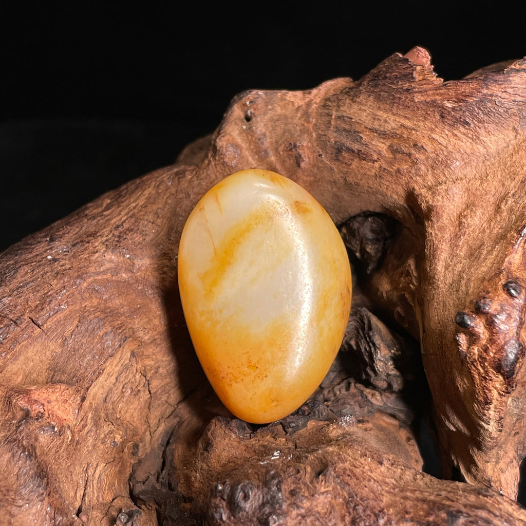 和田玉白玉“金霞缠玉”红皮洒金皮籽料（yc408793）