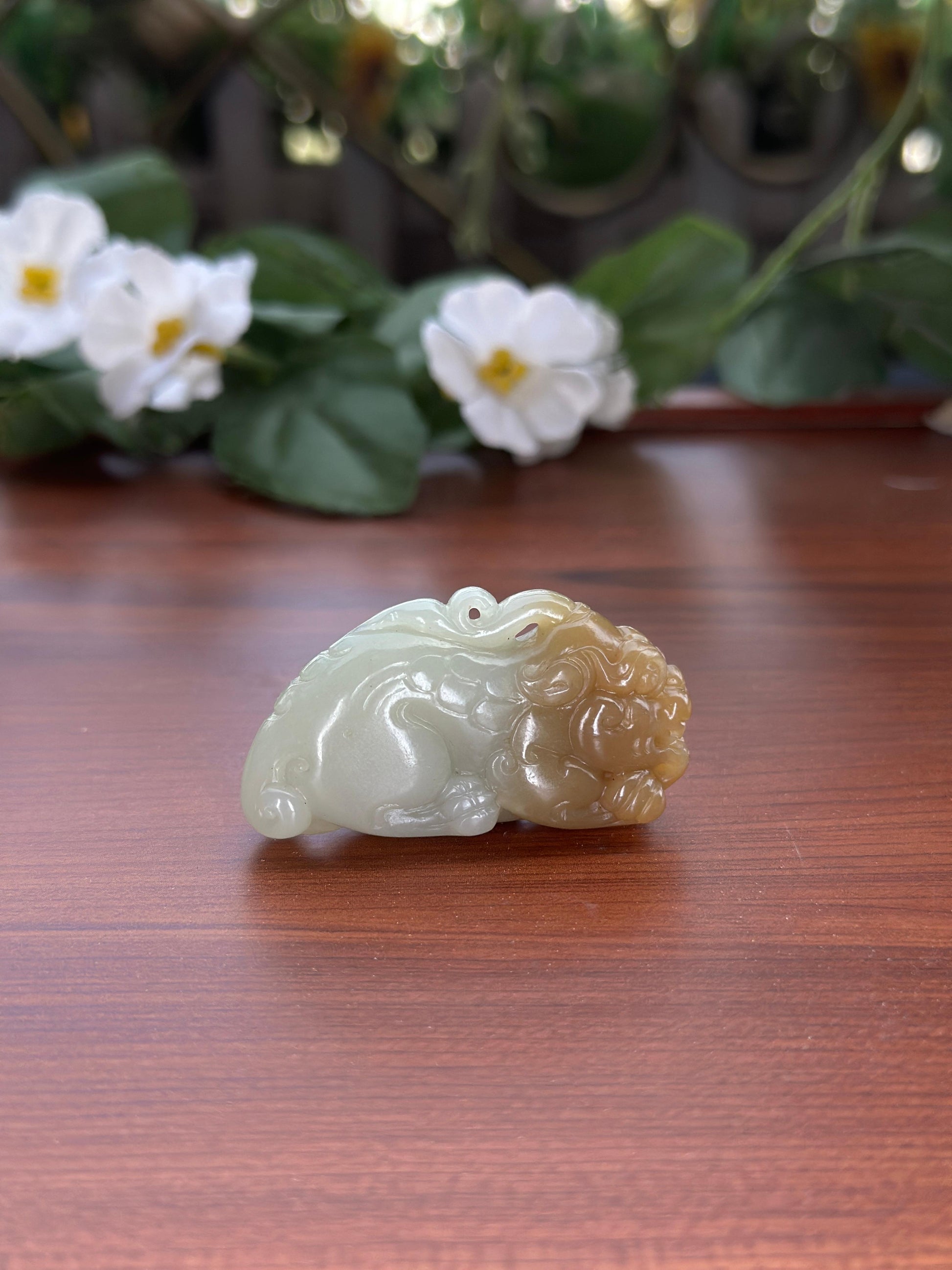 和田玉糖青貔貅挂件（yc704440）