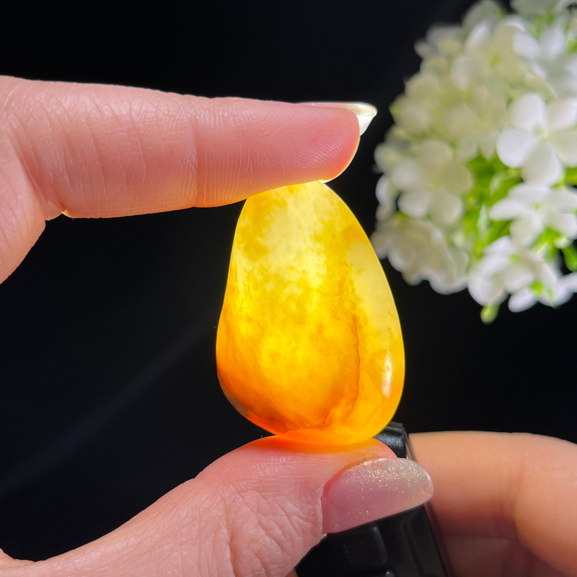 和田玉白玉“秋澜碎金”通体洒金皮籽料（yc356728）