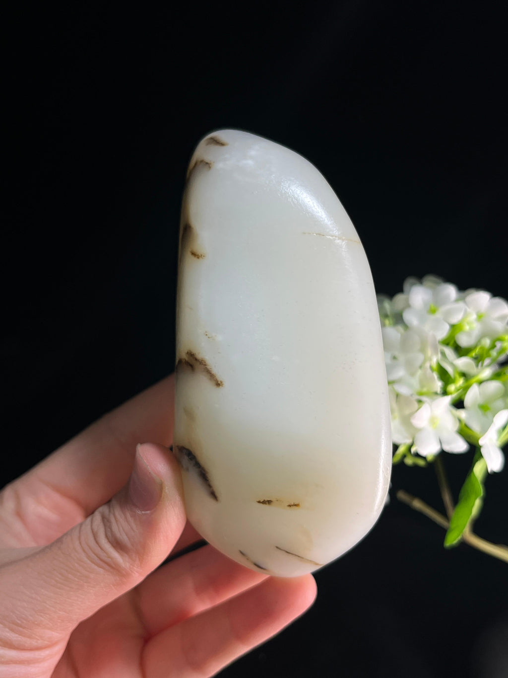 新疆和田玉羊脂白玉收藏级洒金皮籽料原石（yc252906）