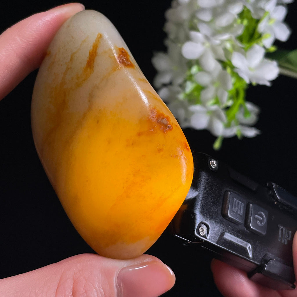 和田玉青白种“塞下秋景”彩皮籽料（yc343665）