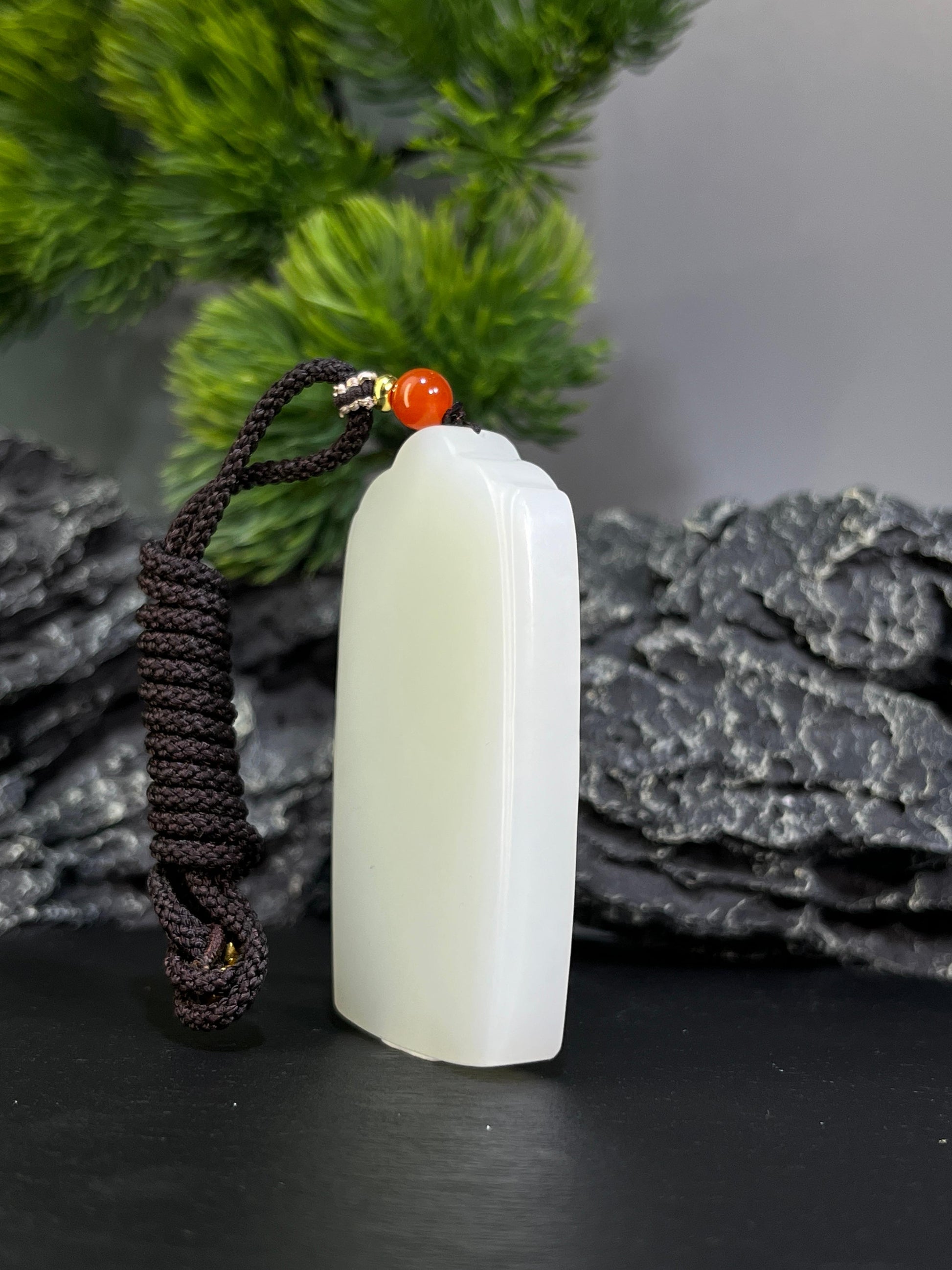 和田玉高青白玉无事牌（yc228691）