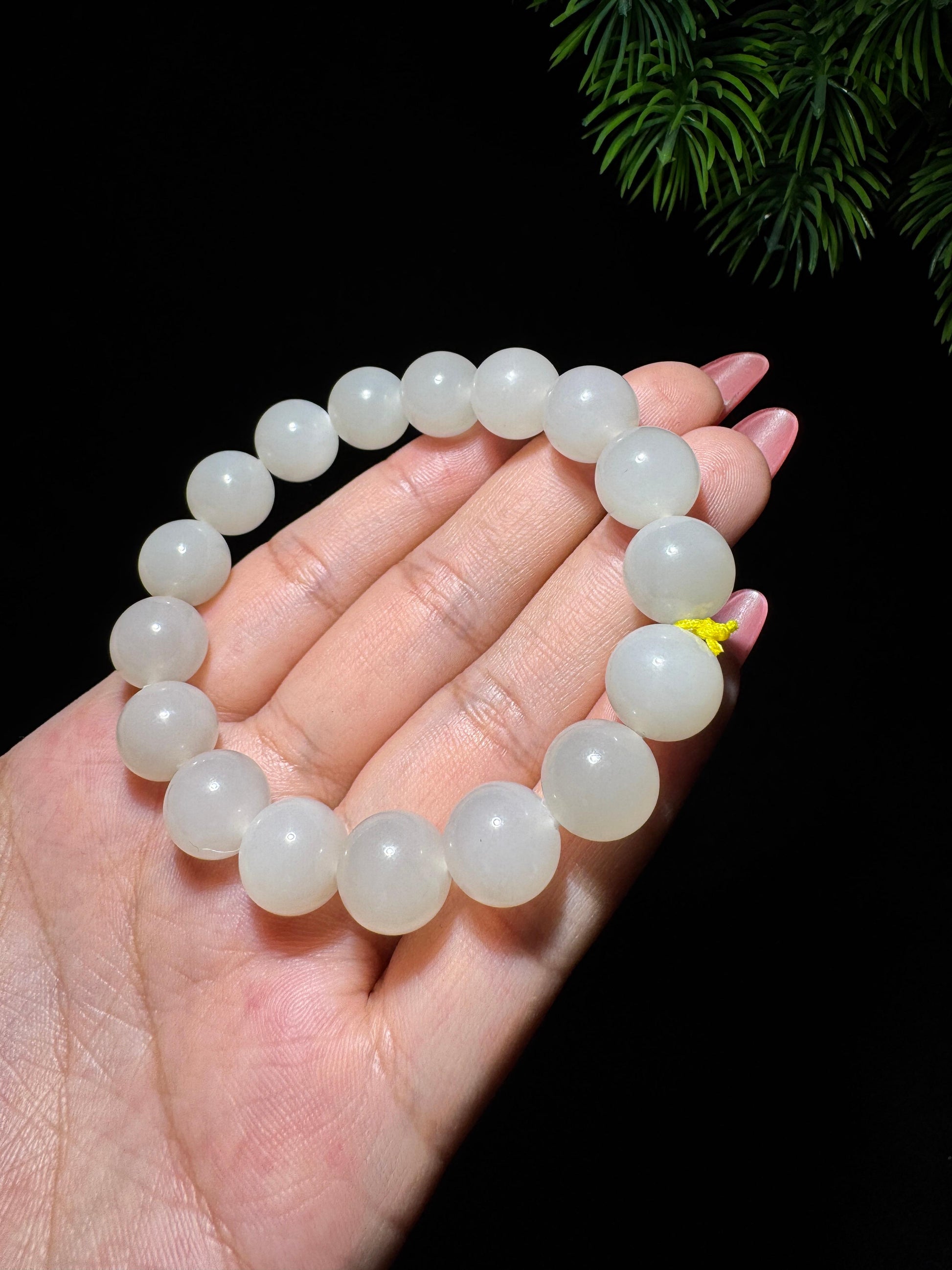 和田玉白玉圆珠手串（yc702656）