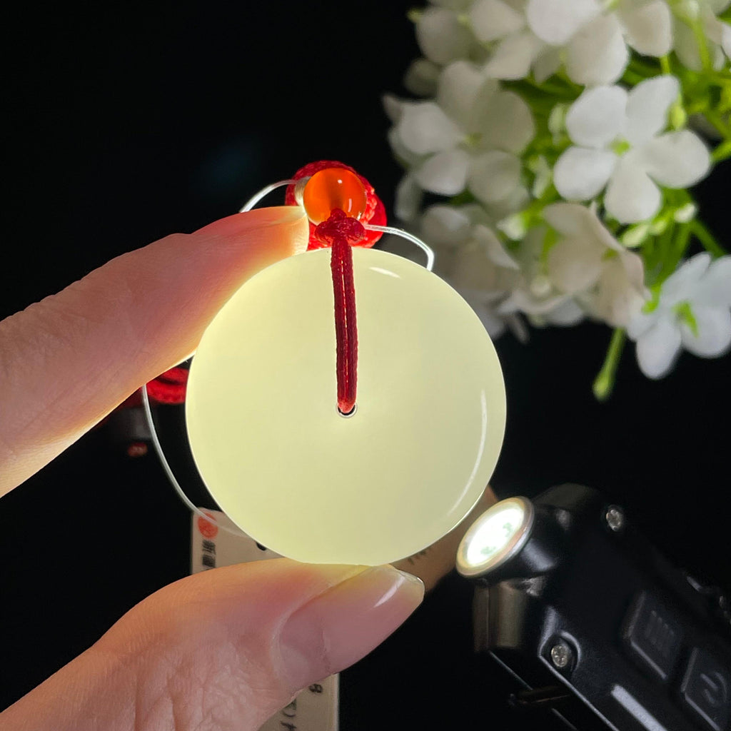 新疆天然和田玉“圆满结界”羊脂白玉平安扣（yc315199）